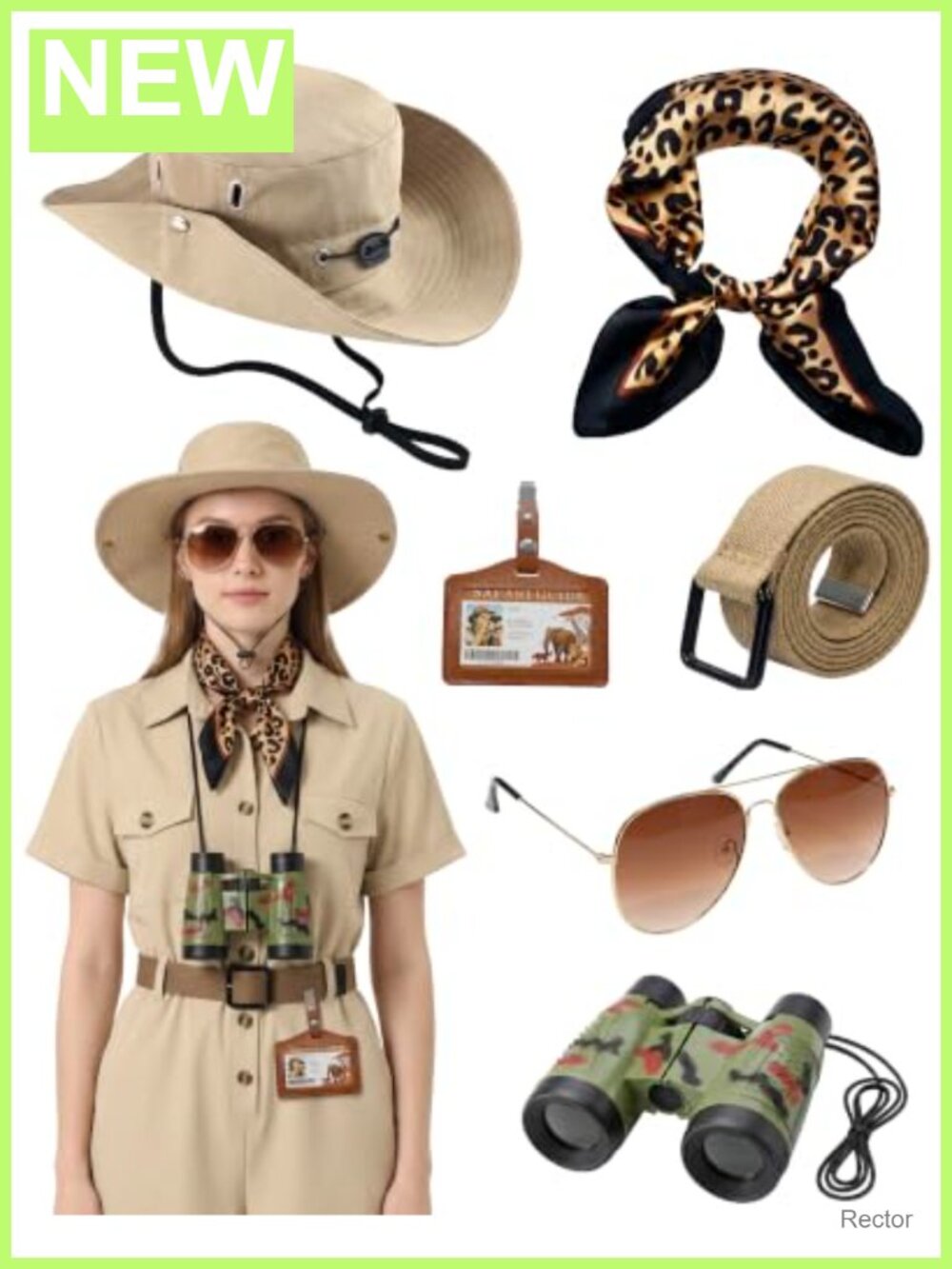 6PC Safari Costume Accessories Set Zoo Keeper Cosplay